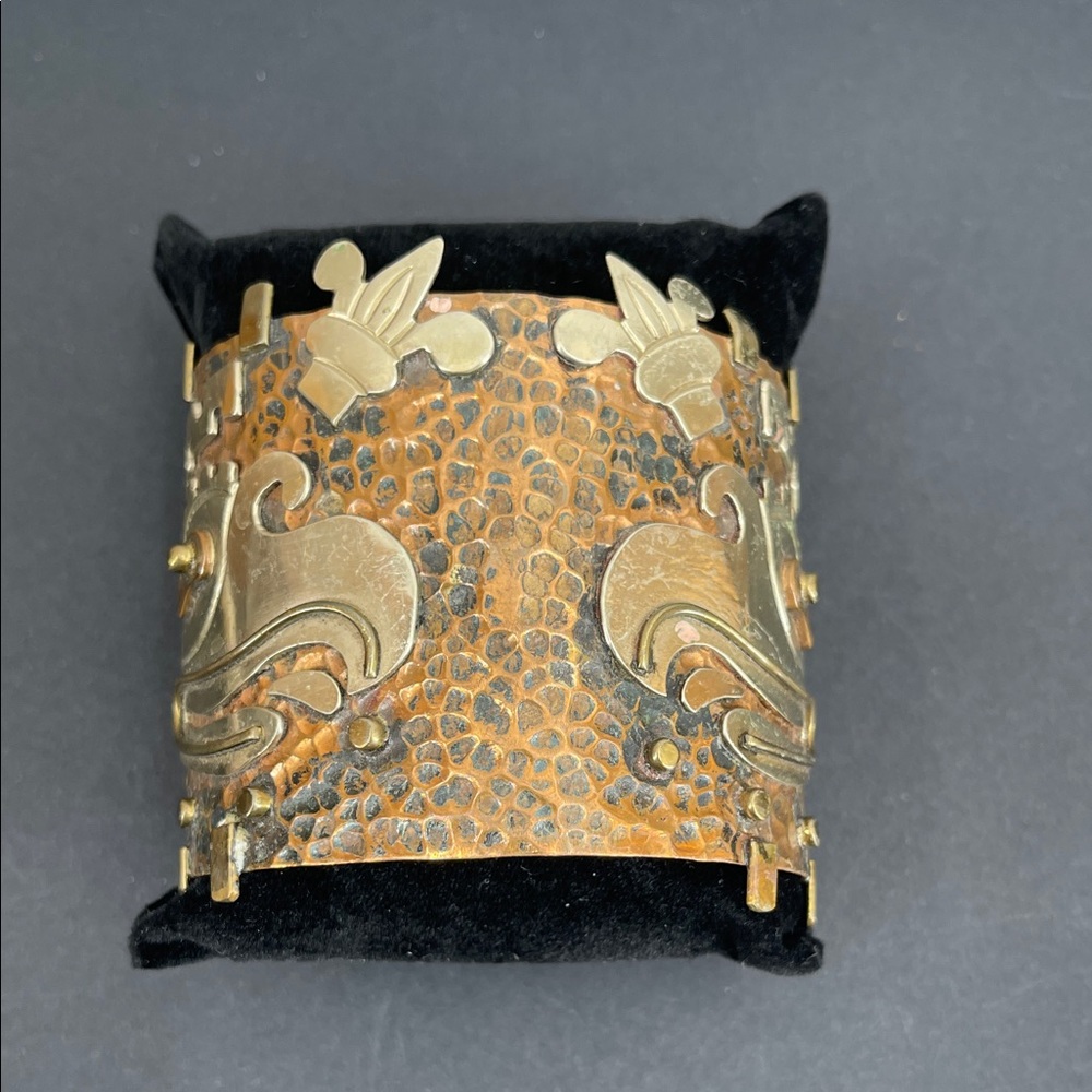1.4.26-10 Vintage Casa Mexico 🇲🇽 Mixed Metals Cuff Bracelet 🔥 🔥 🔥